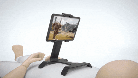 ipad in bed and desktop with tstand tablet stand